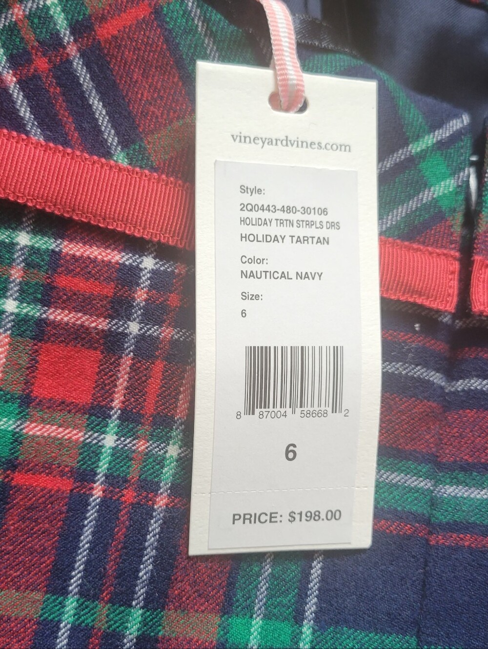 NWT Vineyard Vines Plaid Mini Dress - Picture 4 of 6